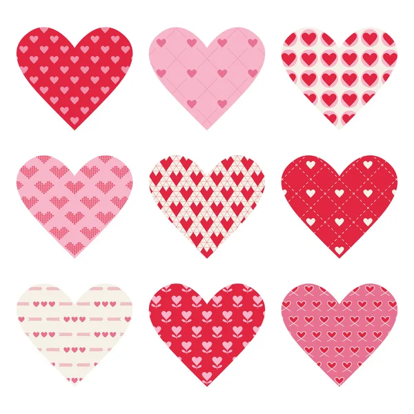 Set of Valentine's Day Hearts - in vector — Stock Vector