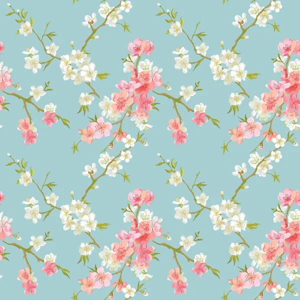 Spring Blossom Flowers Background — Stock Vector