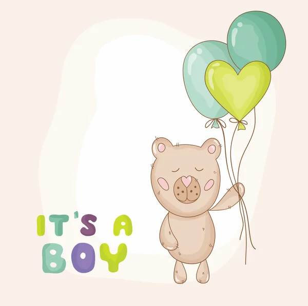 Fondo lindo oso bebé - Baby Shower o tarjeta de llegada — Vector de stock