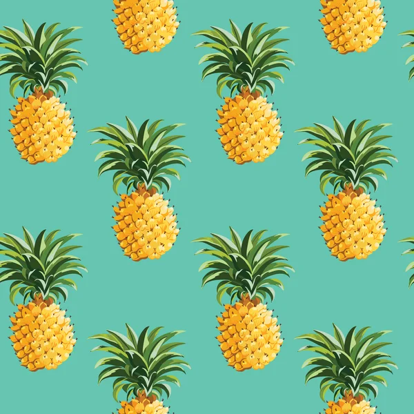 Pineapples Tropical Background — Stock Vector