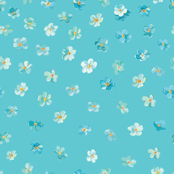 봄 꽃 꽃 배경-원활한 꽃 누추한 세련 된 패턴 — 스톡 벡터