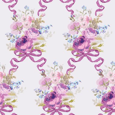 Bahar çiçekleri arka planlar - Dikişsiz çiçek Shabby Chic desen