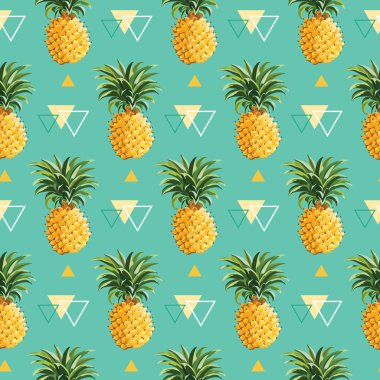 Geometrik ananas arka plan - Dikişsiz desen vektör