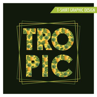 tropik çiçekler grafik tasarım - moda, t-shirt için yazdırır