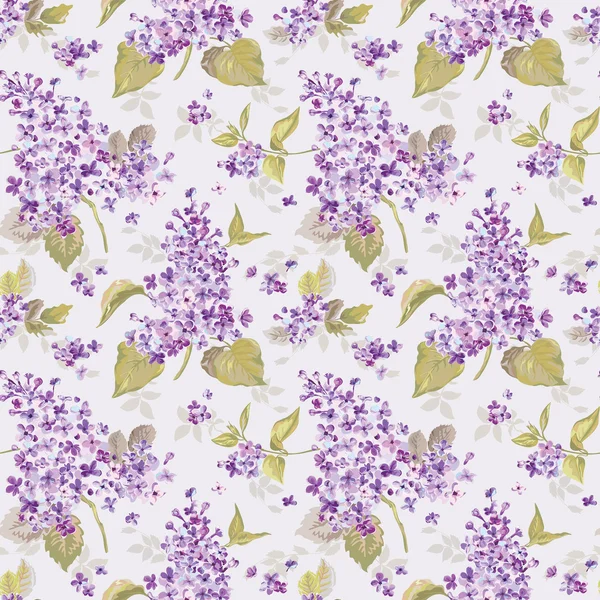 Vintage Floral Lilac Background - seamless pattern for design, print — Stock Vector