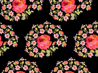 Vintage çiçek arka plan - Dikişsiz desen tasarımı, baskı için