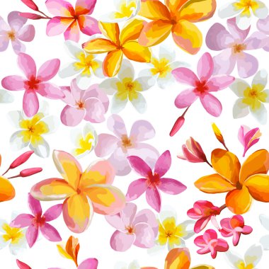 tropik çiçekler arka plan - vintage seamless modeliconjunto de moléculas abstratas