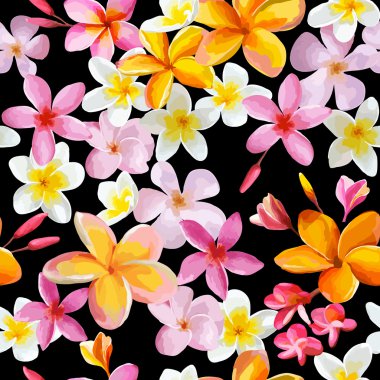 tropik çiçekler arka plan - vintage seamless modeliconjunto de moléculas abstratas