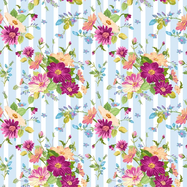 Vintage Floral Background - seamless pattern for design, print — Stock Vector