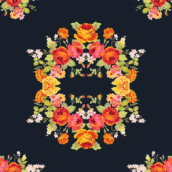 Fondo floral vintage - patrón sin costuras para el diseño, impresión — Archivo Imágenes Vectoriales