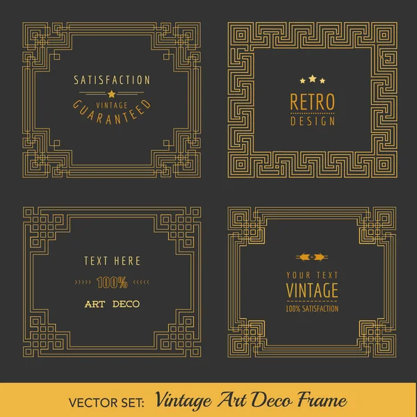 Art Deco Vintage Frames and Design Elements - em vetor — Vetor de Stock