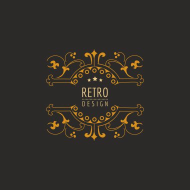 Vintage çerçeve - Monogram veya kaligrafi tasarım için