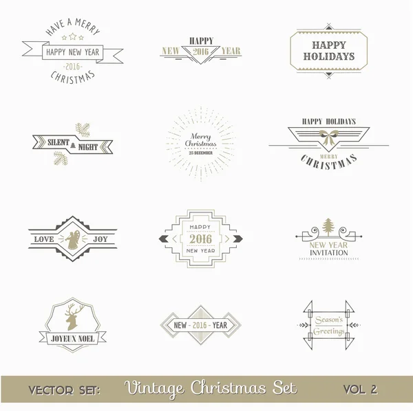 Conjunto de vectores: elementos de diseño caligráfico de Navidad y decoración de página — Vector de stock