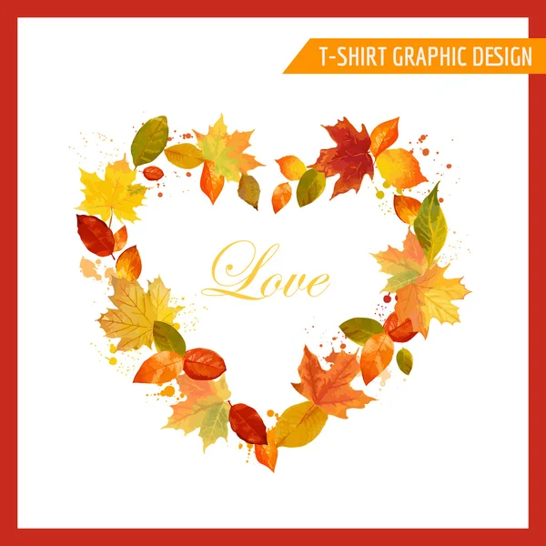 Autumn Shabby Chic Diseño Gráfico - para camisetas, moda, estampados — Archivo Imágenes Vectoriales