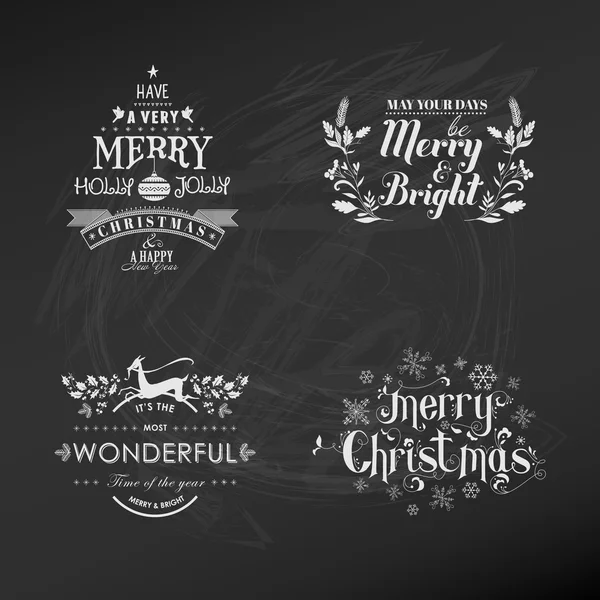 Christmas Decoration Set of Calligraphic and Typographic Design — Stock Vector