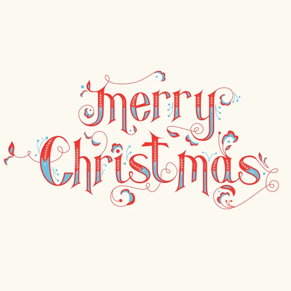 Vintage Christmas kalligrafie Card - Merry Christmas belettering — Stockvector