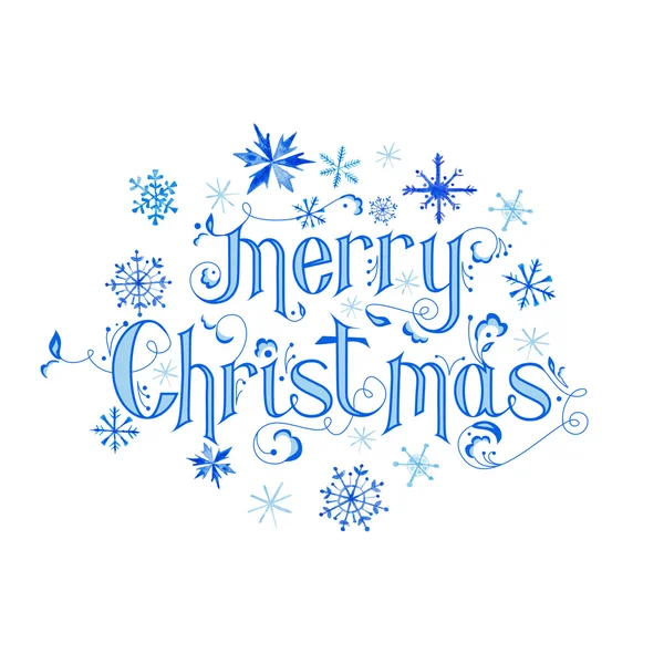 Kaligrafie vinobraní vánoční přání - veselé vánoční nápisy — Stockový vektor