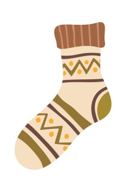 Soft winter knitted sock design geometric pattern