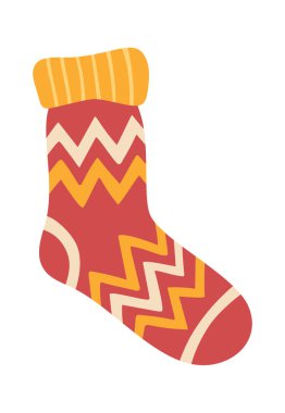 Winter sock zigzag stripes pattern cute design