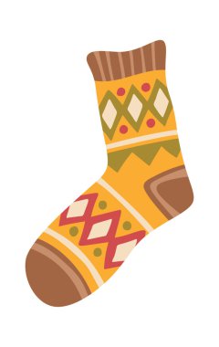 Winter sock folk geometric print seasonal fashion
