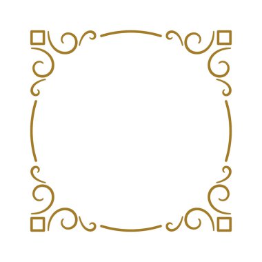 Klasik süslemeli altın çerçeveli basit tasarım.