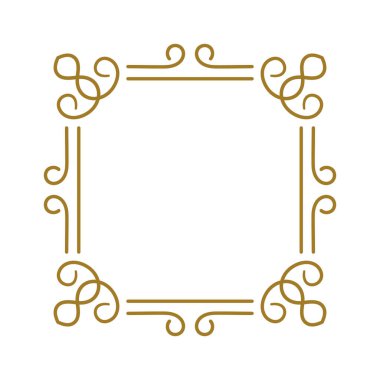 Lüks filigran sınır kare çerçeve doğrusal tasarımı