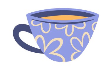 Çiçek desenli seramik çay fincanı