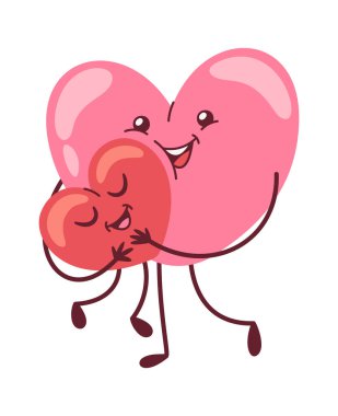 Büyük ve küçük kalpler sevimli bir sembol.