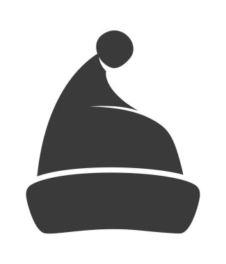 Siyah Noel Baba şapkası Minimalist silüet