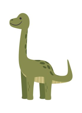 Şirin brachiosaurus vahşi jurasik karakter çocuksu maskot.