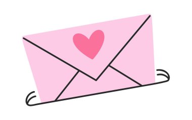 Romantic envelop love letter Valentines day sticker