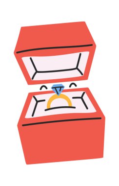 Golden engagement ring box for Valentines day