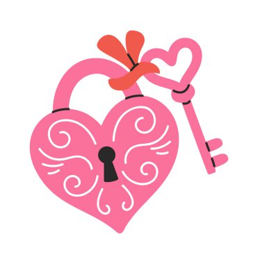 Key with lock love Valentines day symbol