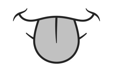 Dil çıkaran ağız, neşeli duygu karikatürü.