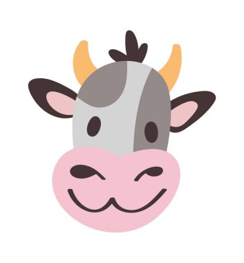 Şirin süt ineği neşeli çiftlik hayvanı avatarı