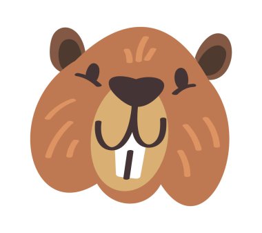 Kunduz hayvan avatarı gülen kemirgen suratlı çizim