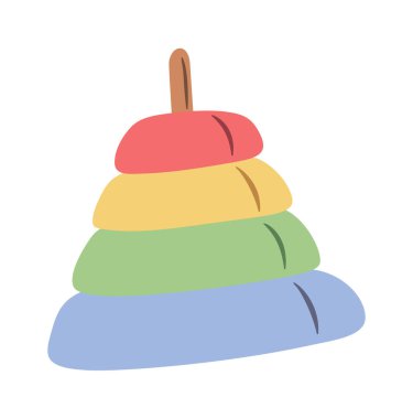 Renkli piramit. Basit çocuklar. Canlı tasarım.