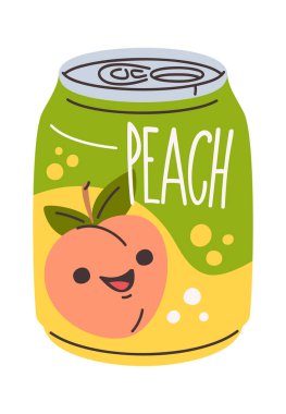 Şeftalili meyve sodası lezzetli içecek tasarlayabilir.