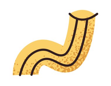 Dalgalı makarna makarna, erişte, şirin çıkartma elementi.