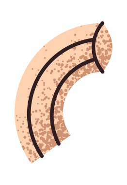 Kavisli makarna elementi elle çizilmiş makarna etiketi