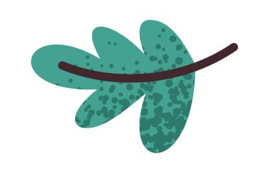 Pizza hazırlama etiketi tasarımı için yeşil bitkiler