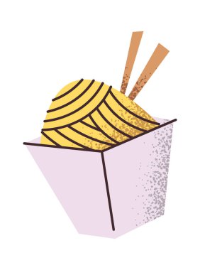 Japon erişteleri ramen doğu sokak yemeklerini paketliyor.