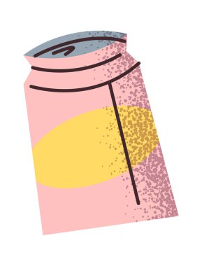 Fizzy soda, teneke şişe çıkartması tasarımı.