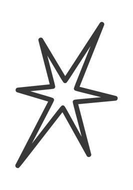 Parlayan yıldız karalama dekoratif ögesi basit grafik