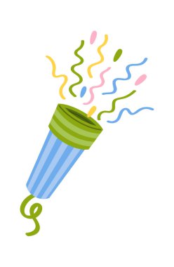 Parti patlatıcısı konfeti sürpriz tasarım elementi