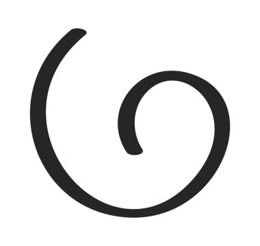 Dekoratif girdap ana hatlı çizim el çizimi ögesi