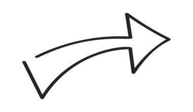 Elle çizilmiş ok işaretleyici karalama ögesi