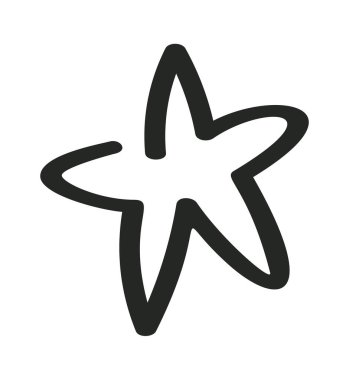 Yıldız eli çizilmiş karalamalar yarım yamalak parıltılar