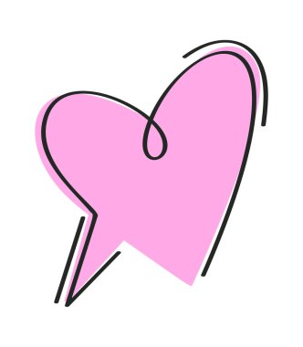 Romantik kalp konuşma baloncuğu el çizimi