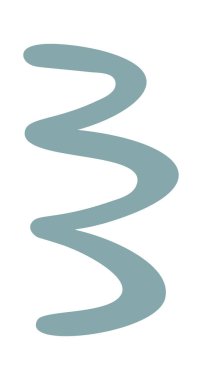 Boho çizgisi dekoratif dalgalı desen tasarımı ögesi